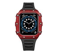 Case de fibra de carbono para la modificación de la banda 7 45 mm 44 mm 41 mm Kit de modificación de correa de goma de bisel de cerámica para la serie iwatch 6 SE 5