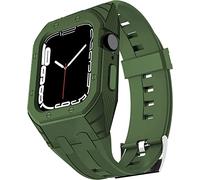 Case de fibra de carbono y correa de reloj de goma compatible con Apple Watch Band 8 7 45 mm de banda de silicona y cubierta de PC para iWatch Series 6 SE 5 4 44 mm accesorios de reloj de 42 mm