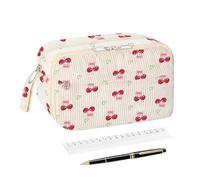 Case de lápiz escolar: espaciosa bolsa de pluma con cremallera, bolsita de maquillaje de viaje elegante | Organizador de almacenamiento de usos múltiples, titular de papelería duradera para gobernante