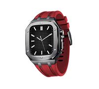 Case de metal para 6 44 mm Correa de silicio protector para iWatch 7 45mm 6 5 4 SE 44 mm Cubierta protectora completa de hombres para hombres