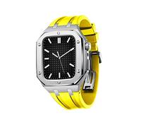 Case de metal para 8 45 mm Correa de silicio protector para iWatch 7 6 5 4 SE 44 mm Cubierta protectora completa de hombres con herramientas