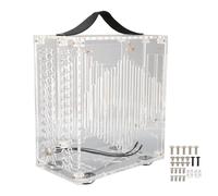 Case de PC ITX en Miniatura Clear acrílico Portable Small Gaming Computer Case de 360 Grados Diseño Hueco Abierto con Flujo de Aire Superior para Jugadores de Bricolaje y Panel (Transparente)
