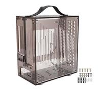 Case de PC ITX en Miniatura Clear acrílico Portable Small Gaming Computer Case de 360 Grados Diseño Hueco Abierto con Flujo de Aire Superior para Jugadores de Bricolaje y Panel (Negro)