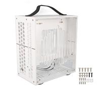 Case de PC ITX en Miniatura Clear acrílico Portable Small Gaming Computer Case de 360 Grados Diseño Hueco Abierto con Flujo de Aire Superior para Jugadores de Bricolaje y Panel (Blanco)