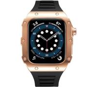 Case de reloj de acero inoxidable Banda de silicona de la serie 8 7 6 5 4 SE 45 mm Accesorios de reemplazo de 44 mm, Men Women Watch Metal Bisel Case Strap Mod Kit