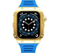 Case de reloj de acero inoxidable Banda de silicona de la serie 8 7 6 5 4 SE 45 mm Accesorios de reemplazo de 44 mm, Men Women Watch Metal Bisel Case Strap Mod Kit