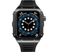 Case de reloj de acero inoxidable Banda de silicona de la serie 8 7 6 5 4 SE 45 mm Accesorios de reemplazo de 44 mm, Men Women Watch Metal Bisel Case Strap Mod Kit