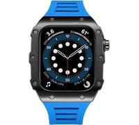 Case de reloj de acero inoxidable Banda de silicona de la serie 8 7 6 5 4 SE 45 mm Accesorios de reemplazo de 44 mm, Men Women Watch Metal Bisel Case Strap Mod Kit