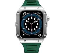 Case de reloj de acero inoxidable Banda de silicona de la serie 8 7 6 5 4 SE 45 mm Accesorios de reemplazo de 44 mm, Men Women Watch Metal Bisel Case Strap Mod Kit