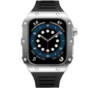Case de reloj de acero inoxidable Banda de silicona de la serie 8 7 6 5 4 SE 45 mm Accesorios de reemplazo de 44 mm, Men Women Watch Metal Bisel Case Strap Mod Kit