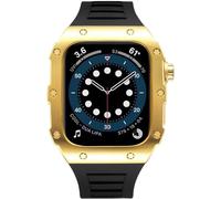 Case de reloj de acero inoxidable Banda de silicona de la serie 8 7 6 5 4 SE 45 mm Accesorios de reemplazo de 44 mm, Men Women Watch Metal Bisel Case Strap Mod Kit