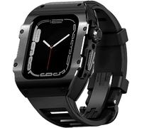 Case de reloj de acero inoxidable RM Kit de correa de goma de fluorina, Band de ejercicio a prueba de golpes de titanio Ultra 8 49 mm, para mujeres y hombres