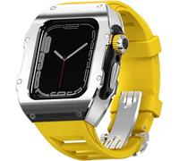 Case de reloj de acero inoxidable RM Kit de correa de goma de fluorina, Band de ejercicio a prueba de golpes de titanio Ultra 8 49 mm, para mujeres y hombres