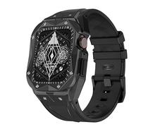 Case de reloj de metal de acero inoxidable Juego de correa de goma de 45 mm series de 44 mm 9 8 7 6 5 4 SE Actualización Reemplazar la protección de la protección de la correa de la pulsera