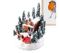 Case del Villaggio Di Natale - 5×5×7 Cm | Decorazione In Resina | Ornamento Natalizio Da Tavolo, Villaggios Miniatura, Scenografia Festa, Idea Regalo, Atmosfera Invernale Elegante