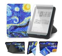 Case for 6" Kobo Clara Colour/BW/2E Ereader, Includes a Screen Protector - 6 Inch Premium PU Leather Cover with Auto Sleep/Wake (Starry Night, 6 icnh)