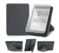Case for 6" Kobo Clara Colour/BW/2E Ereader, Includes a Screen Protector - 6 Inch Premium PU Leather Cover with Auto Sleep/Wake（Grey，6 Inch）