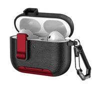 Case For AirPods Pro 3 3rd Gen with Secure Lock Clip Full-Body Shockproof Hard Protective Cover - Red