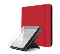 Case For Kobo Libra Colour/Kobo Libra 2, Includes a Case & Screen Protector - 7" Origami Cover Fit for Kobo Libra (Model N418/N428) with Auto Sleep/Wake(Red, 7 Inch)