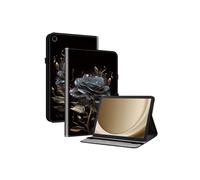 Case for Samsung Galaxy Tab A9+/A9 PLUS 11", Tablet Cover with Card Slot, Protective Cover, Black Roses