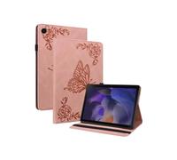 Case for Samsung Galaxy Tab A9 PLUS 11" PU Leather Tablet Cover Wallet Case, Pink Butterfly and Flower HHDH