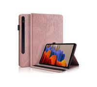 Case for Samsung Galaxy Tab S9+/S9 FE+/S8+/S7+ 12.4", case with card slot, rose gold tree of life pattern