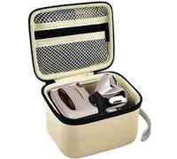 Case for Skull Shaver Electric Pitbull Pro Razor, Hard Travel Rotary Men Head Shavers Beard Trimmer Storage Carrying Box with Zipper Mesh Pocket for Men's Gold Pro Mustache Grooming Kit, Beige-Only