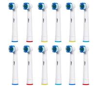 case & glass 12 Recambios Cepillo Eléctrico Compatible para, VITALY Precisión Clean, White Clean, Sensitive Clean, Professional Care,EB-17A / SB-17A (3 Kits x 4 PCS)