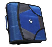 Case-it - Carpeta con cremallera y 5 anillas en forma de D, 10 cm, color azul