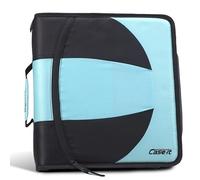 Case-it - Carpeta doble con cremallera, 2 juegos de anillos en D dobles de 1.5 pulgadas, capacidad de 3 pulgadas, páginas de sujeción, bolsillo frontal con cremallera Dual-101, Spearmint Case-it The