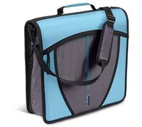 Case-it Mighty Zip Tab - Carpeta con cremallera, junta tórica de 3 pulgadas con pestañas de 5 colores, carpeta de archivos expandible y correa para el hombro y asa, D-146-TEAL