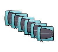 Case-it Mighty Zip Tab D-146 - Carpeta con cremallera, anillas de 7,6 cm, 600 hojas, expandible, 5 temas, bolsillos, organizador, correa para el hombro, 6 unidades, hierbabuena