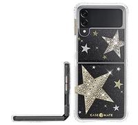 Case-Mate - Sheer Superstar - Funda para Samsung Galaxy Z Flip 3 5G - Estrellas de Diamantes de imitación elevados - Protección contra caídas de 10 pies - 6.7 Pulgadas - Sheer Superstar