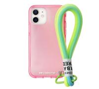 case&me Funda con cordón Urban para iPhone 12/12 Pro, Correa Multiusos extraíble, Funda Transparente Colorida, Funda de Moda, Color Rosa