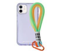 case&me Urban para iPhone 11 con Correa Multiusos extraíble, Funda Transparente de Color a la Moda, Violeta