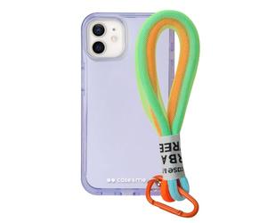 case&me Urban para iPhone 11 con Correa Multiusos extraíble, Funda Transparente de Color a la Moda, Violeta