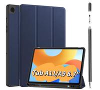 Case+Stylus Pen for Samsung Galaxy Tab A11/A9 8.7inch,Stiftschlitz, geeignet für Tab A9/A11,automatische Wach/Schlafmodi, zellulare Rückseite zur Wärmeableitung (dunkelblau)