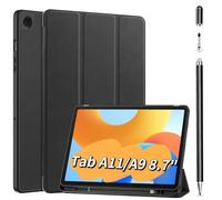Case+Stylus Pen for Samsung Galaxy Tab A11/A9 8.7inch,Stiftschlitz, geeignet für Tab A9/A11,automatische Wach/Schlafmodi, zellulare Rückseite zur Wärmeableitung (Schwarz)
