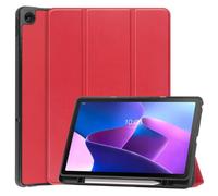 Case2go - Funda Compatible con Lenovo Tab M10 Plus 3rd Gen 10.6 (2022) - con portalápices - Polipiel Caso - Rojo