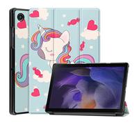 Case2go - Funda Compatible con Samsung Galaxy Tab A8 10.5 (2021) - con función de activación automática - Polipiel Caso - Unicornio
