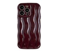 Caseative Marco Ondulado Suave Compatible con Funda de iPhone (Rojo, iPhone 13 Pro)