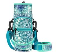 CASEBOT Bolsa de Transporte para Botella de Agua, Bolsa Deportiva para Botella de Agua con Correa de Mano Ajustable y 2 Bolsillos para Hombres y Mujeres, Senderismo, Camping, Viajes, Ilusiones