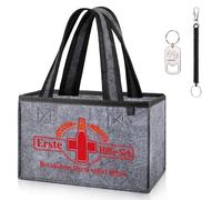 CASEBOT Bolso de mano para hombre, fieltro con 6 compartimentos, portacerveza, bolsa para bebidas con abrebotellas para botellas de 0,33 L/0,5 l, divertido regalo de cumpleaños para hombres, papá