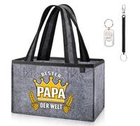 CASEBOT Bolso de mano para hombre, fieltro con 6 compartimentos, portacerveza, bolsa para bebidas con abrebotellas para botellas de 0,33 L/0,5 l, divertido regalo de cumpleaños para hombres, papá