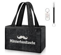 CASEBOT Bolso de mano para hombre, fieltro con 6 compartimentos, portacerveza, bolsa para bebidas con abrebotellas para botellas de 0,33 L/0,5 l, divertido regalo de cumpleaños para hombres, papá
