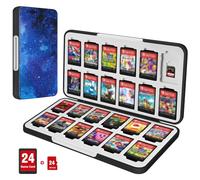 CaseBot Funda para tarjetas de juego para Nintendo Switch 2, Switch OLED/Lite, [a prueba de golpes] Cartucho de soporte de 24 juegos y 24 ranuras para tarjetas micro SD, delgada y portátil, cielo