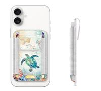 CASEBOT Portatarjetas magnético para iPhone 17/16/15/14/13/12 Series, apto para 6 tarjetas, bloqueo RFID seguro, tarjetero delgado para mujer, hombre, mar