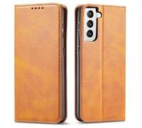 Casecentive Leren Wallet case Luxe Samsung Galaxy S21 tan
