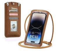 Casecond Bolsos Bandolera para Mujer Carteras Universal Mini Bolso Movil Monederos con Correa para iPhone 14 13 12 11 Pro Max X XR Samsung Z Flip 4 5G S23 S22 Ultra S21 FE A54 Xiaomi Hasta 7.3" Marrón