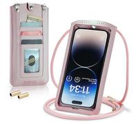 Casecond Bolsos Bandolera para Mujer Carteras Universal Mini Bolso Movil Monederos con Correa para iPhone 14 13 12 11 Pro MAX X XR Samsung Z Flip 4 5G S23 S22 Ultra S21 FE A53 Xiaomi hasta 7.3" Rosa